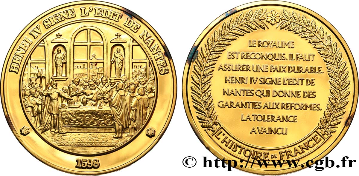 HISTOIRE DE FRANCE Médaille, Signature de l’Edit de Nantes MS
