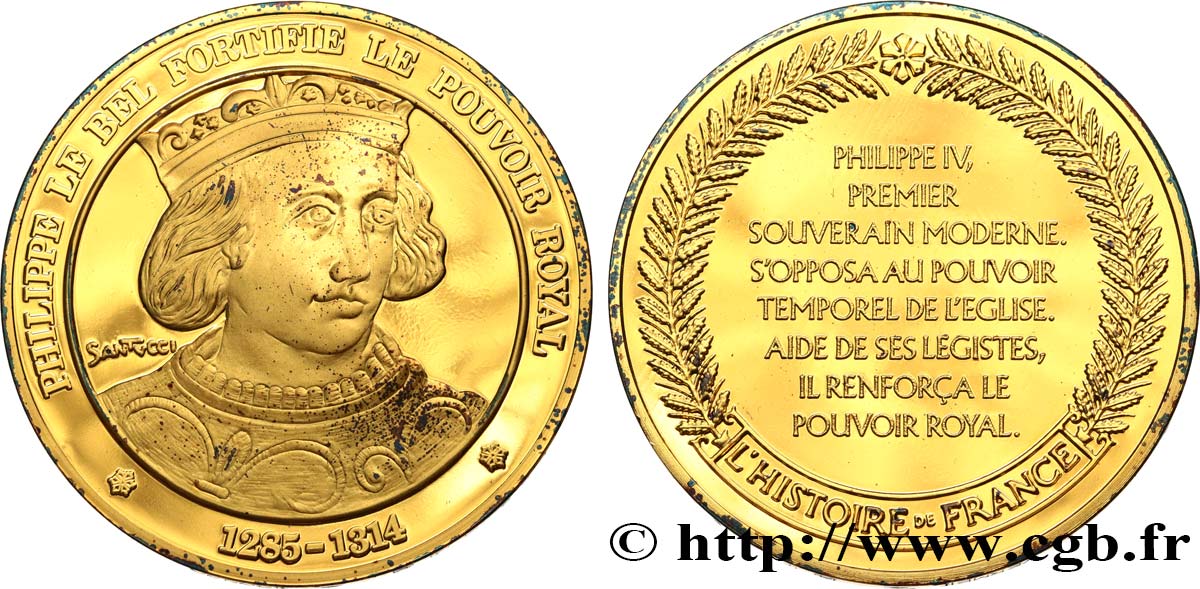 HISTOIRE DE FRANCE Médaille, Philippe le Bel EBC