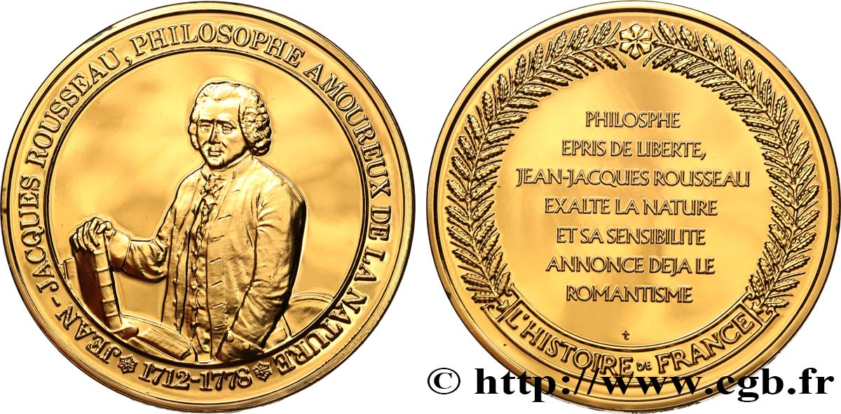 HISTOIRE DE FRANCE Médaille, Jean-Jacques Rousseau fST