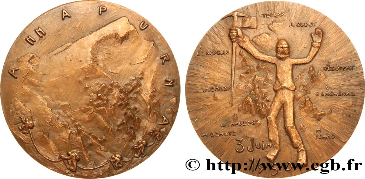 FUNFTE FRANZOSISCHE REPUBLIK Médaille, Montée de l’Annapurna fVZ