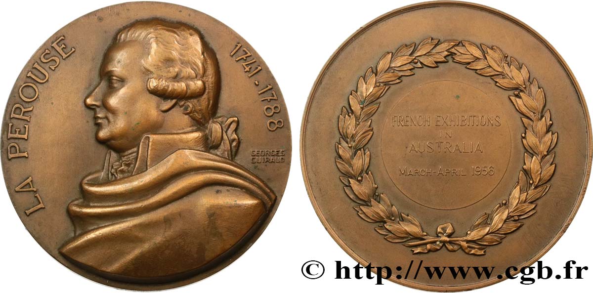 QUATRIÈME RÉPUBLIQUE Médaille, La Pérouse, Exposition française en Australie TTB+