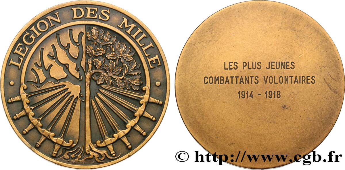 TERCERA REPUBLICA FRANCESA Médaille, Légion des mille MBC+