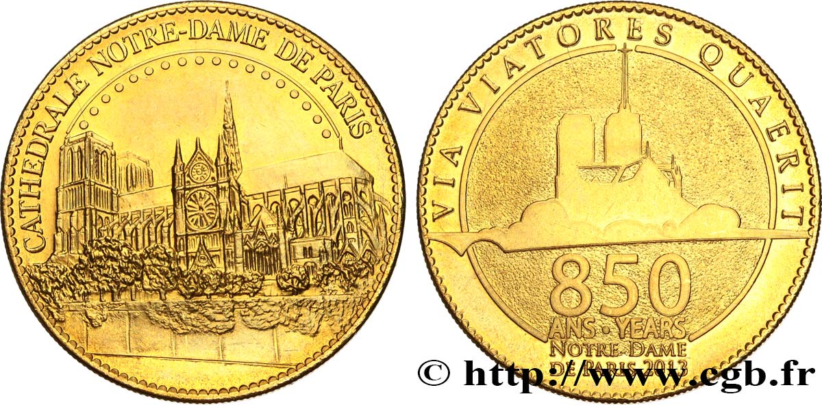MONUMENTS ET HISTOIRE Médaille touristique, Cathédrale Notre-Dame de Paris TTB+