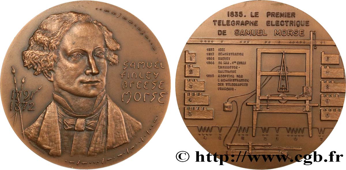 SCIENCES & SCIENTIFIQUES Médaille, Samuel Finley Breese Morse VZ