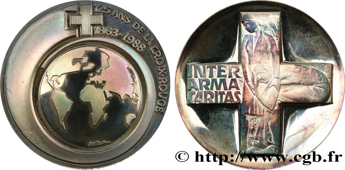 MÉDECINE - SOCIÉTÉS MÉDICALES - MÉDECINS Médaille, 125 ans de la croix rouge française AU