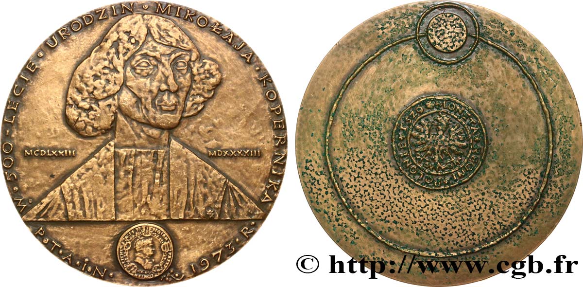 SCIENCES & SCIENTIFIQUES Médaille, Nicolas Copernic, 500e anniversaire de sa naissance VZ