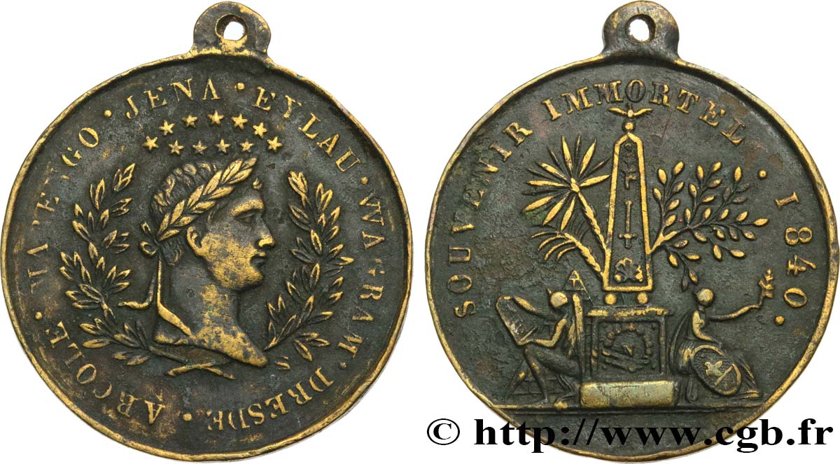 LUIS FELIPE I Médaille, souvenir napoléonien, à l’obélisque BC+