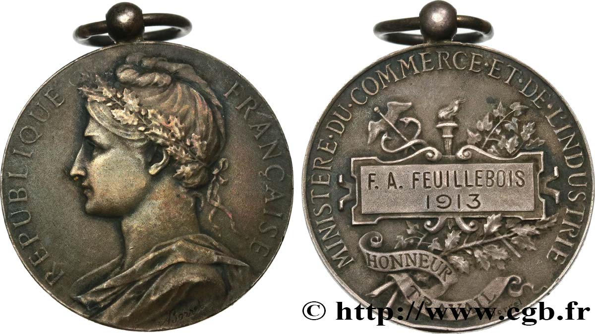III REPUBLIC Médaille d’honneur du travail, 20 ans XF