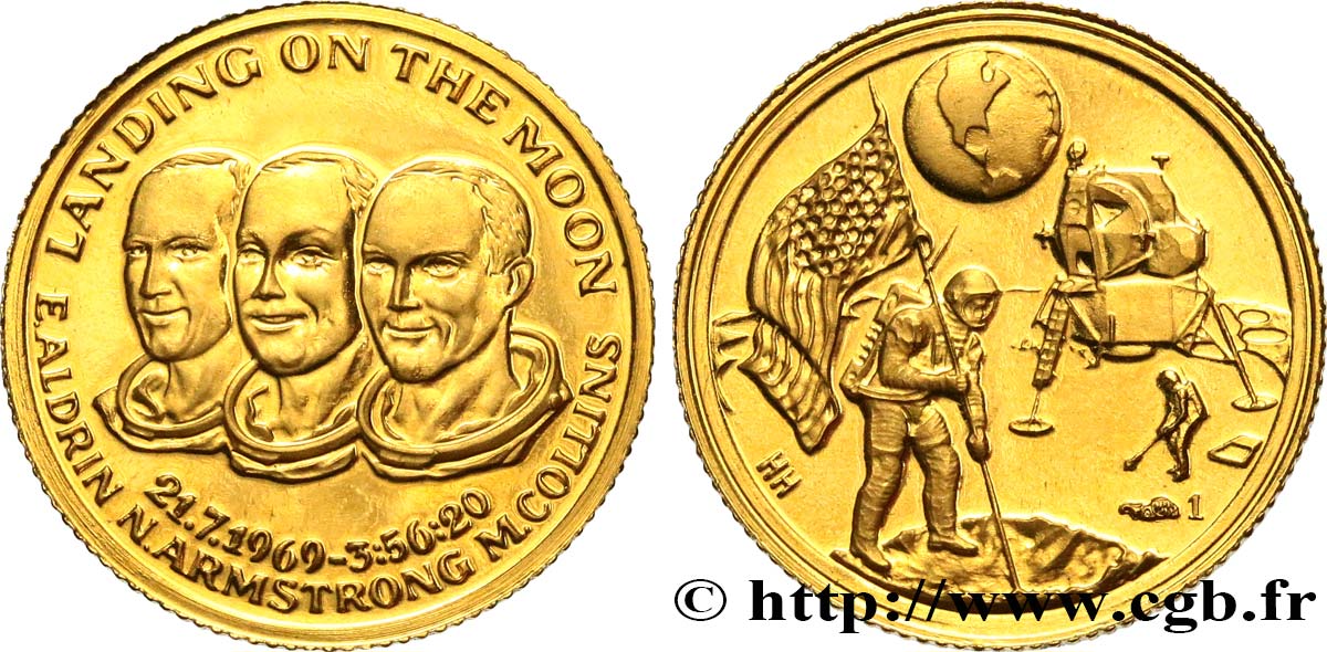 CONQUÊTE DE L ESPACE - EXPLORATION SPATIALE Médaille d’Apollo 11 - Landing on the Moon SUP