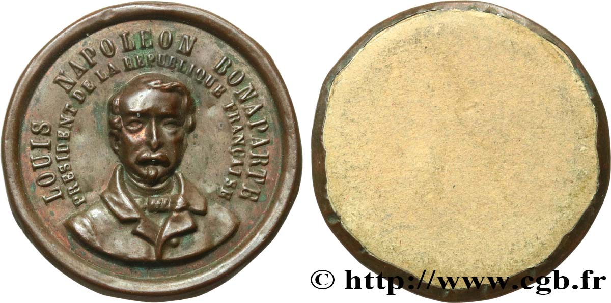 SECOND REPUBLIC Médaille, Louis Napoléon Bonaparte, président de la République Française XF