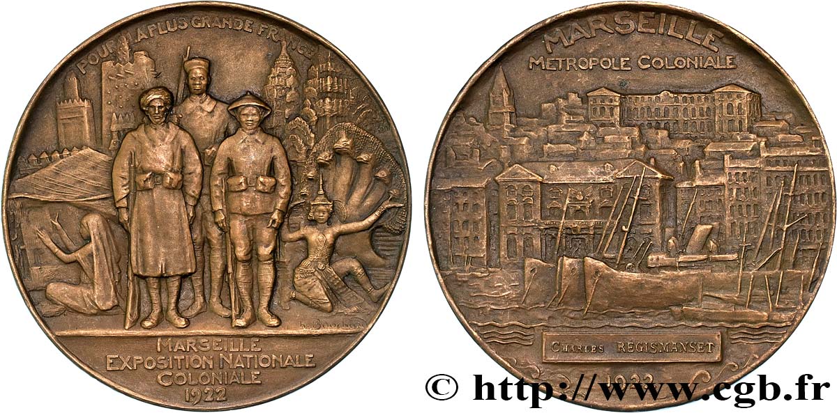 III REPUBLIC Médaille, Exposition nationale coloniale AU