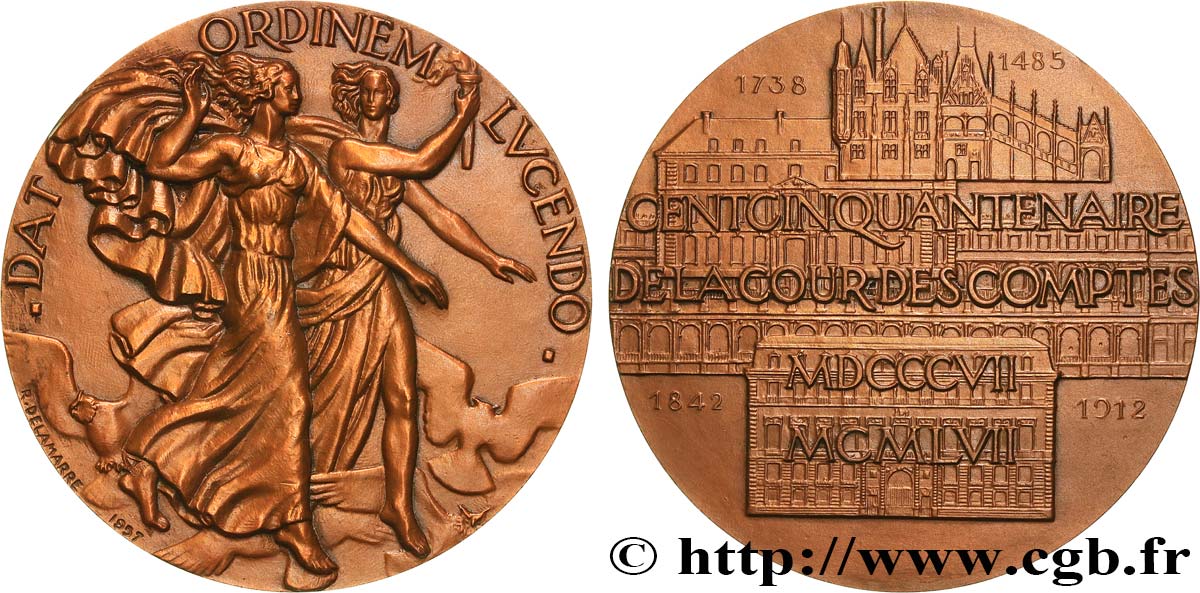CINQUIÈME RÉPUBLIQUE Médaille, Cent-cinquantenaire de la cour des comptes SUP