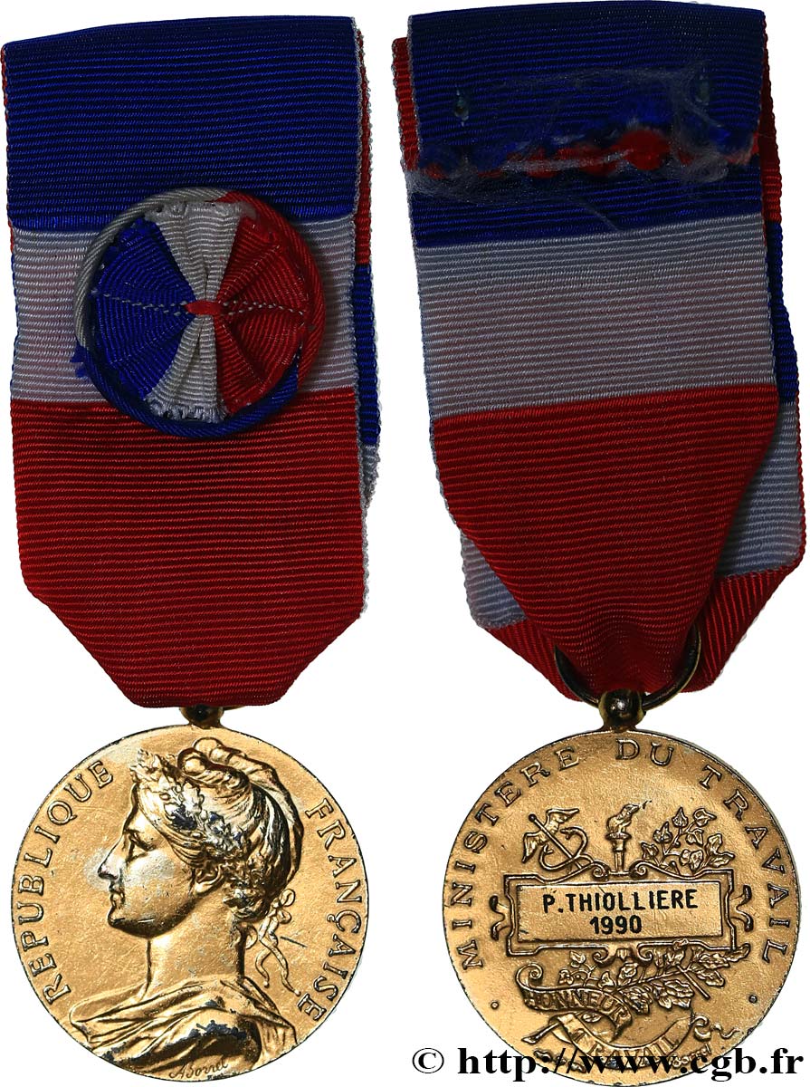 CINQUIÈME RÉPUBLIQUE Médaille d’honneur du travail, 30 ans TTB