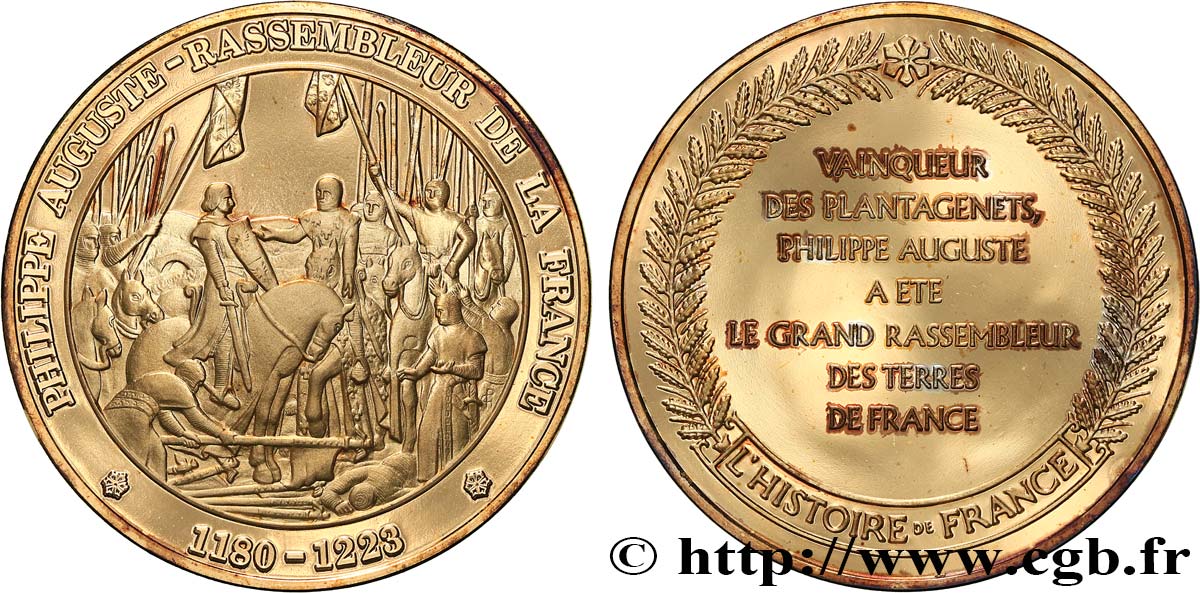 HISTOIRE DE FRANCE Médaille, Philippe Auguste AU