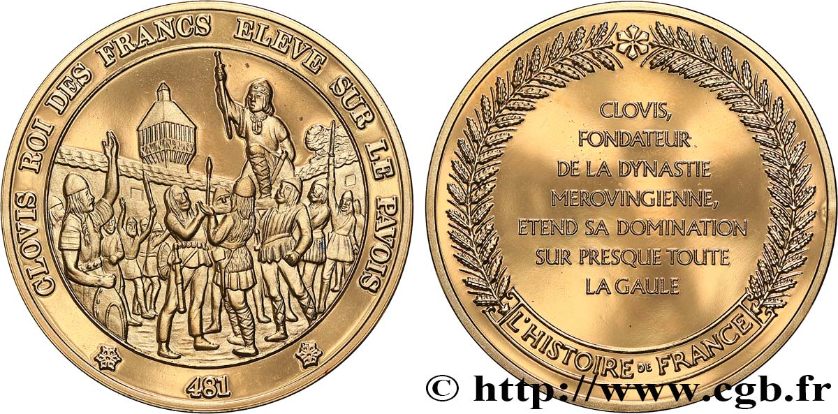 HISTOIRE DE FRANCE Médaille, Clovis, roi des Francs SPL