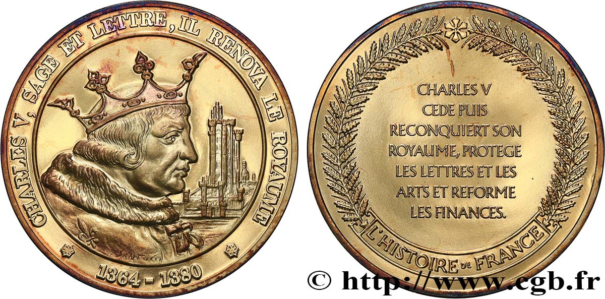 HISTOIRE DE FRANCE Médaille, Charles V SUP