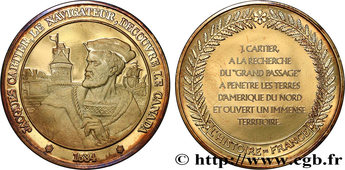 HISTOIRE DE FRANCE Médaille, Jacques Cartier fST