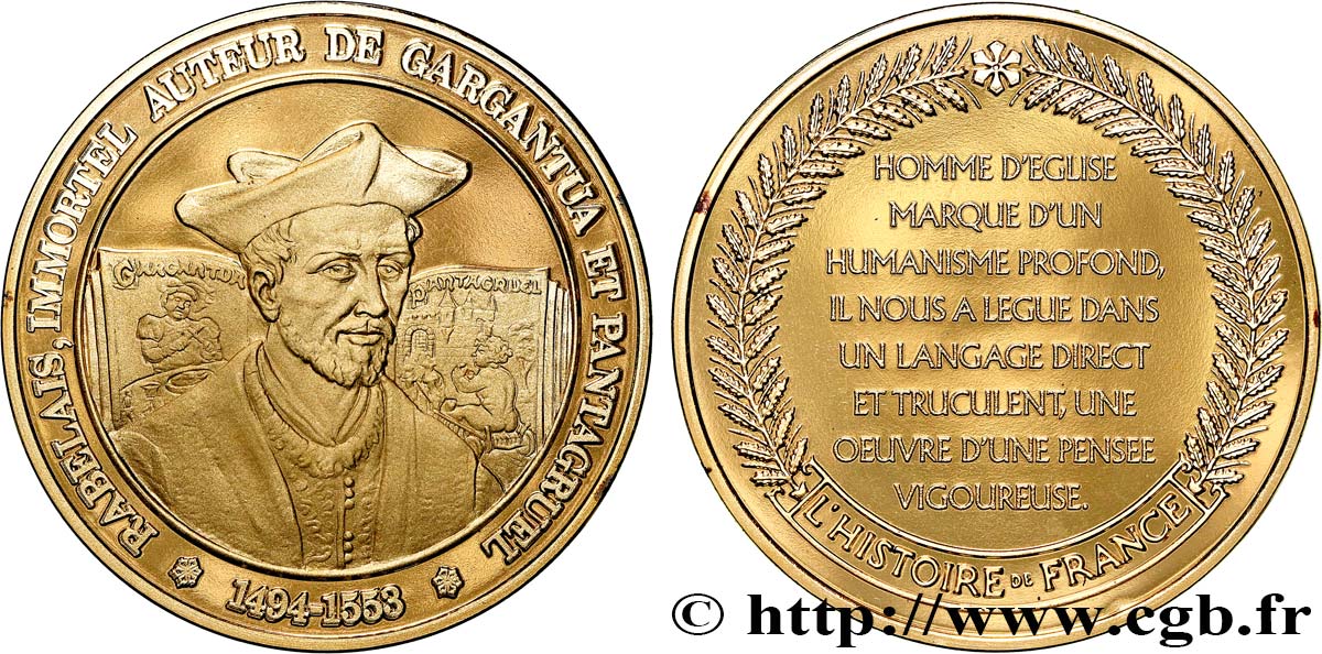 HISTOIRE DE FRANCE Médaille, Rabelais fST