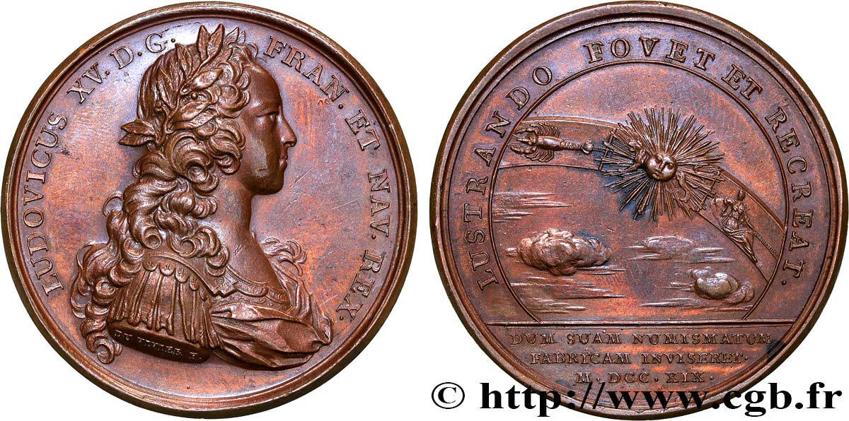 LOUIS XV THE BELOVED Médaille, Visite du roi à la Monnaie des Médailles XF