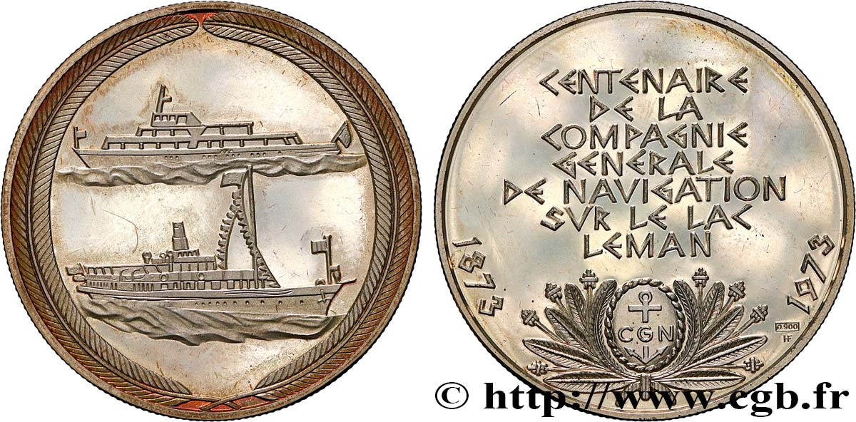 QUINTA REPUBBLICA FRANCESE Médaille, Centenaire de la Compagnie Générale de Navigation sur le Léman SPL