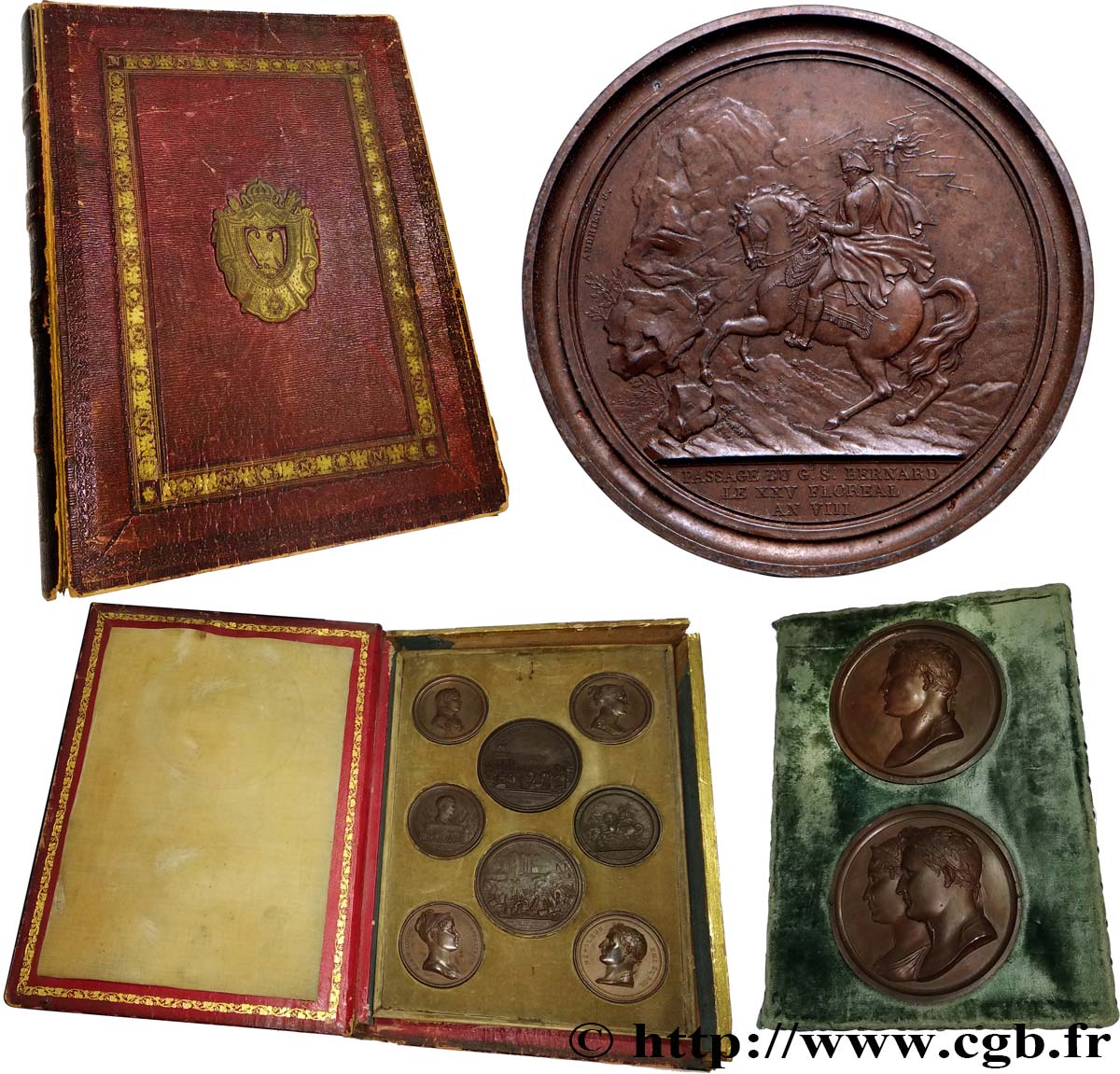 PREMIER EMPIRE Coffret Révolution et Napoléon Ier contenant des tirages en étain bronzé TTB