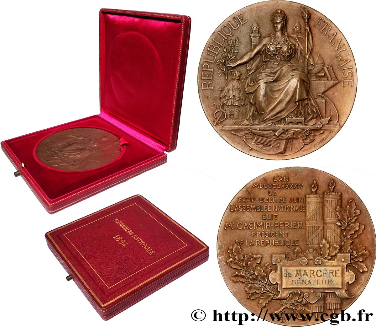 III REPUBLIC Médaille, Élection de Jean Casimir-Perier AU
