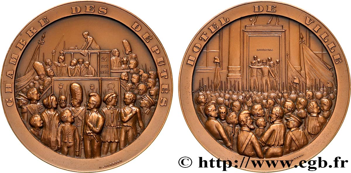 DEUXIÈME RÉPUBLIQUE Médaille, Formation du gouvernement provisoire, refrappe TTB+