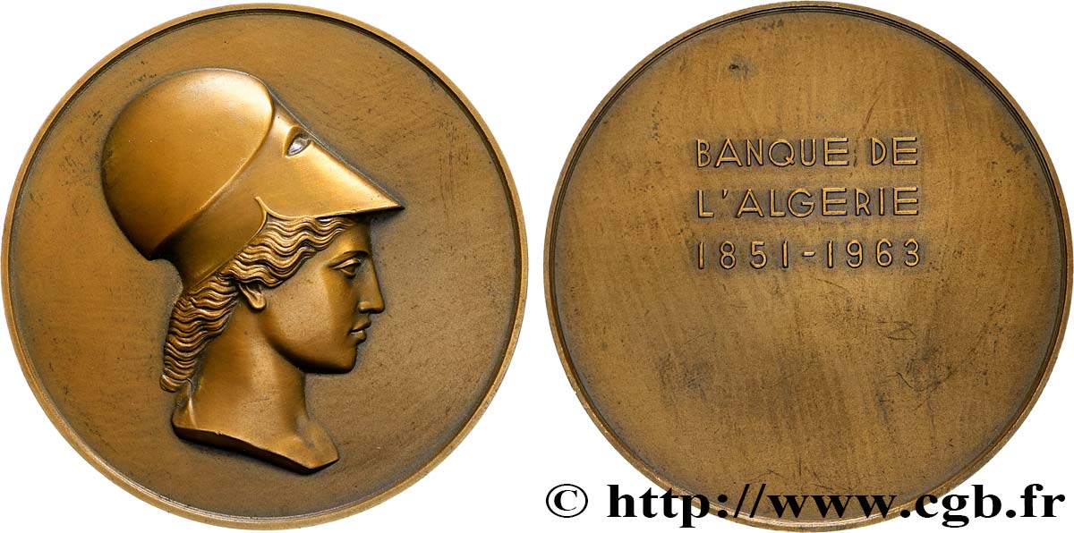 COLONIAL BANKS Médaille, Banque de l’Algérie AU