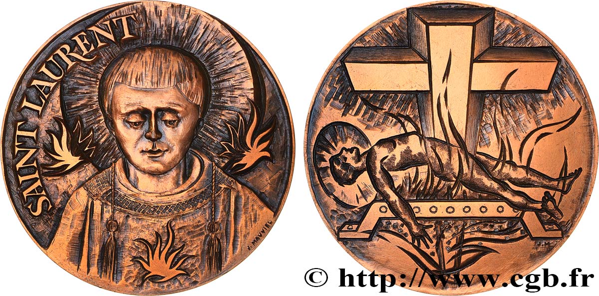 VARIOUS CHARACTERS Médaille, Saint Laurent q.SPL