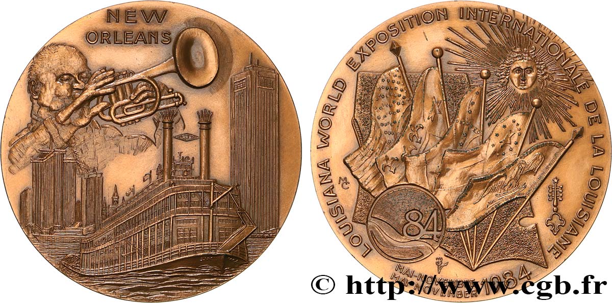 UNITED STATES OF AMERICA Médaille, New Orleans et la Louisiana World Exposition EBC