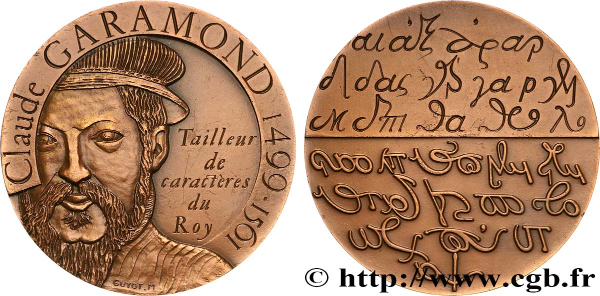PERSONNAGES DIVERS Médaille, Claude Garamont TTB+