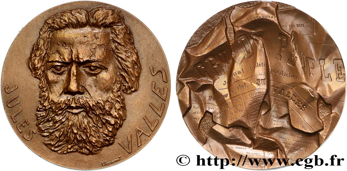 LITTÉRATURE : ÉCRIVAINS/ÉCRIVAINES - POÈTES Médaille, Jules Vallès TTB+