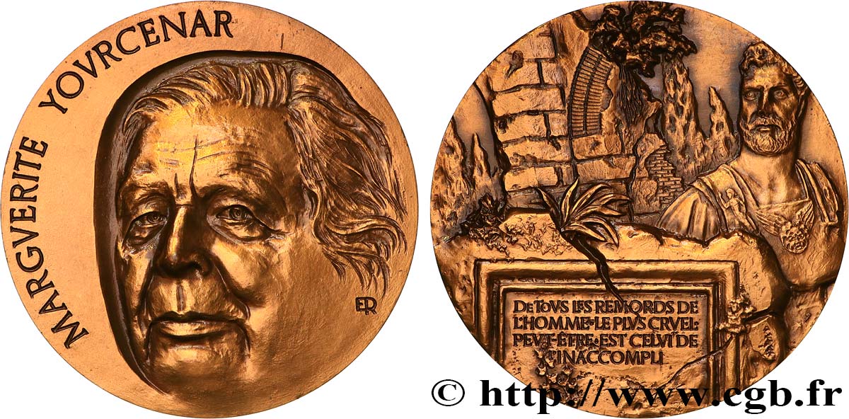 LITERATURE : WRITERS - POETS Médaille, Marguerite Yourcenar MBC+
