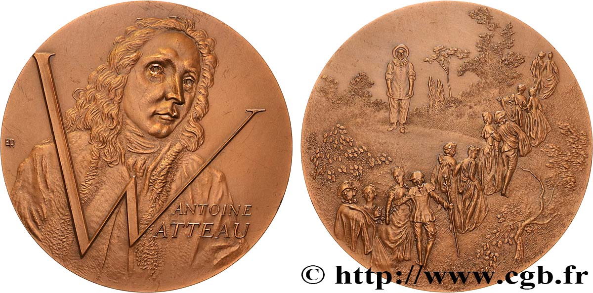 ARTISTES : MUSICIENS, PEINTRES, SCULPTEURS Médaille, Jean-Antoine Watteau q.SPL
