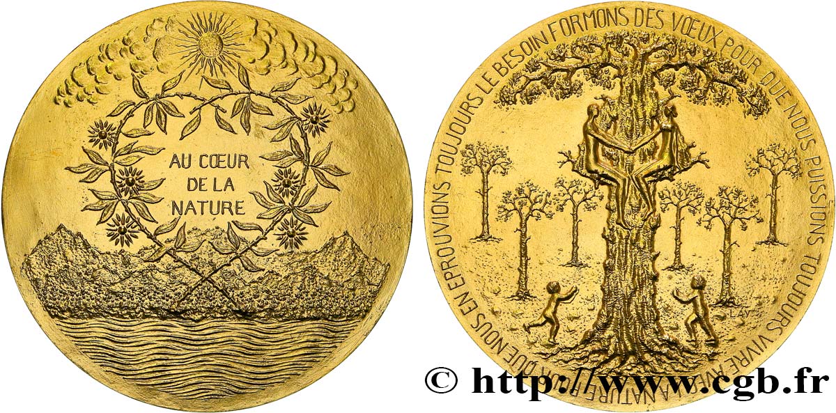 QUINTA REPUBLICA FRANCESA Médaille, Au coeur de la Nature EBC