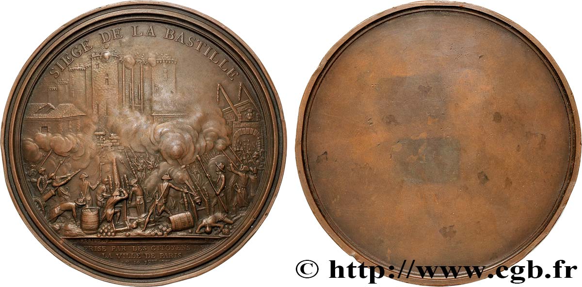 LOUIS XVI Médaille uniface, Siège de la Bastille MBC