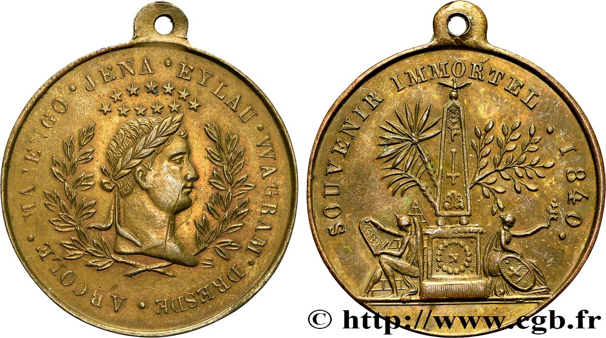 LUIS FELIPE I Médaille, souvenir napoléonien, à l’obélisque MBC