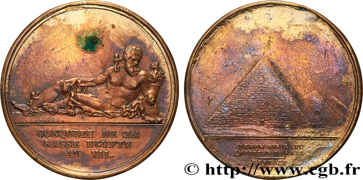 DIRECTOIRE Médaille, Conquête de la Basse Egypte par Bonaparte TB+