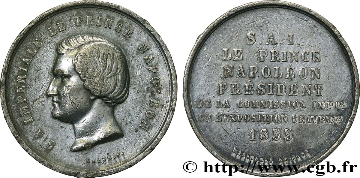 SECOND EMPIRE Médaille, Prince Napoléon, président de la commission impériale TB+
