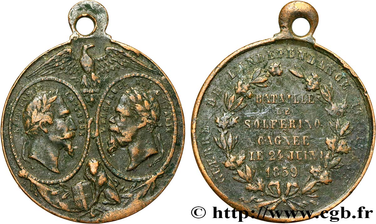 SECOND EMPIRE Médaillette, Victoire de Magenta VF