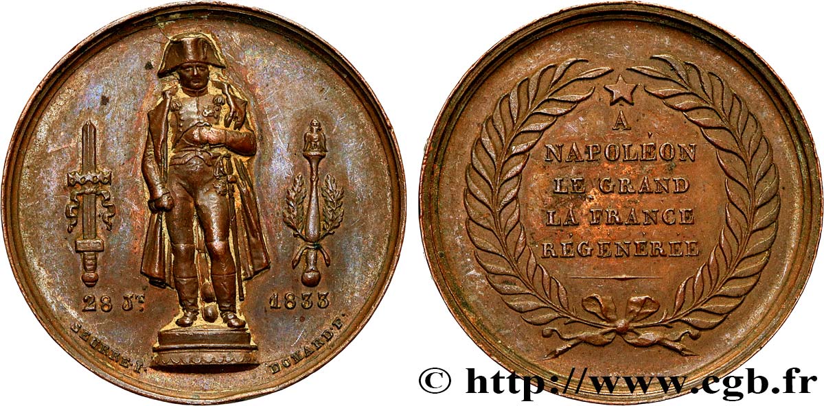 LOUIS-PHILIPPE Ier Médaille, rétablissement de la statue de Napoléon Ier TTB