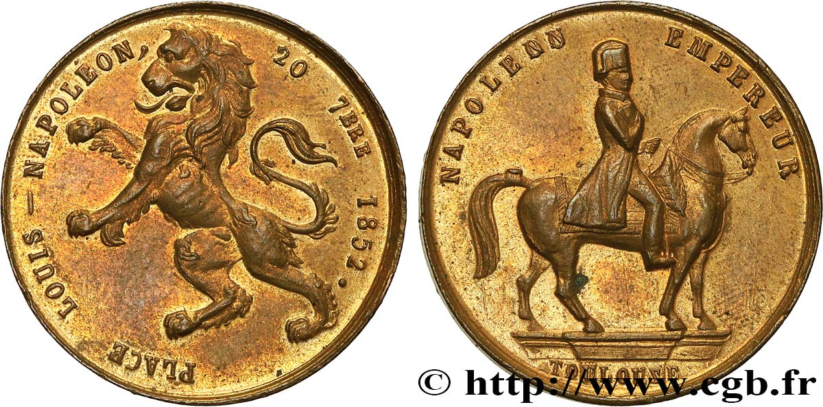 II REPUBLIC Médaille de la place Louis-Napoléon à Toulouse AU