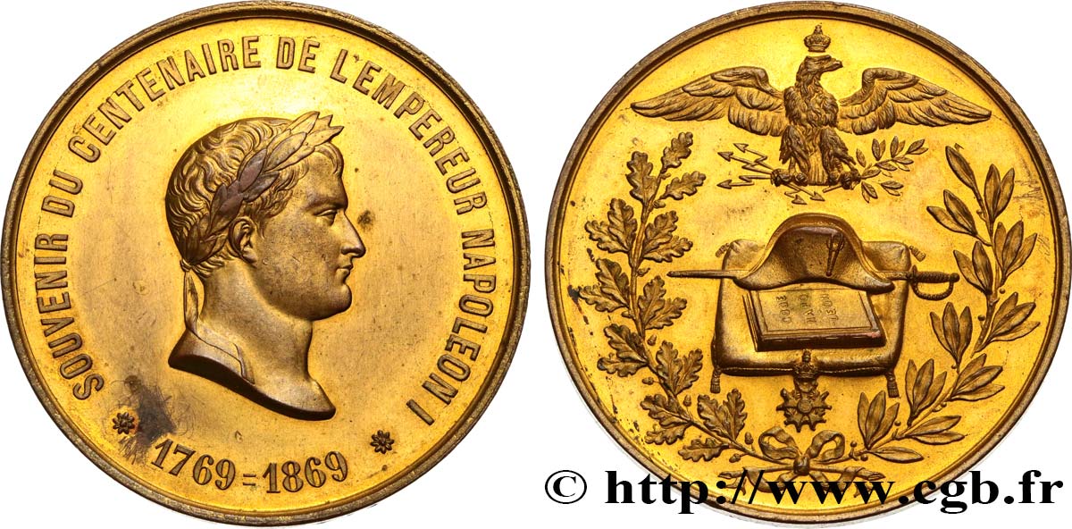 SEGUNDO IMPERIO FRANCES Médaille, Centenaire de l’empereur Napoléon Ier MBC+