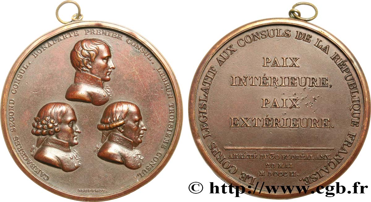 CONSULATE Médaille, Paix d Amiens XF
