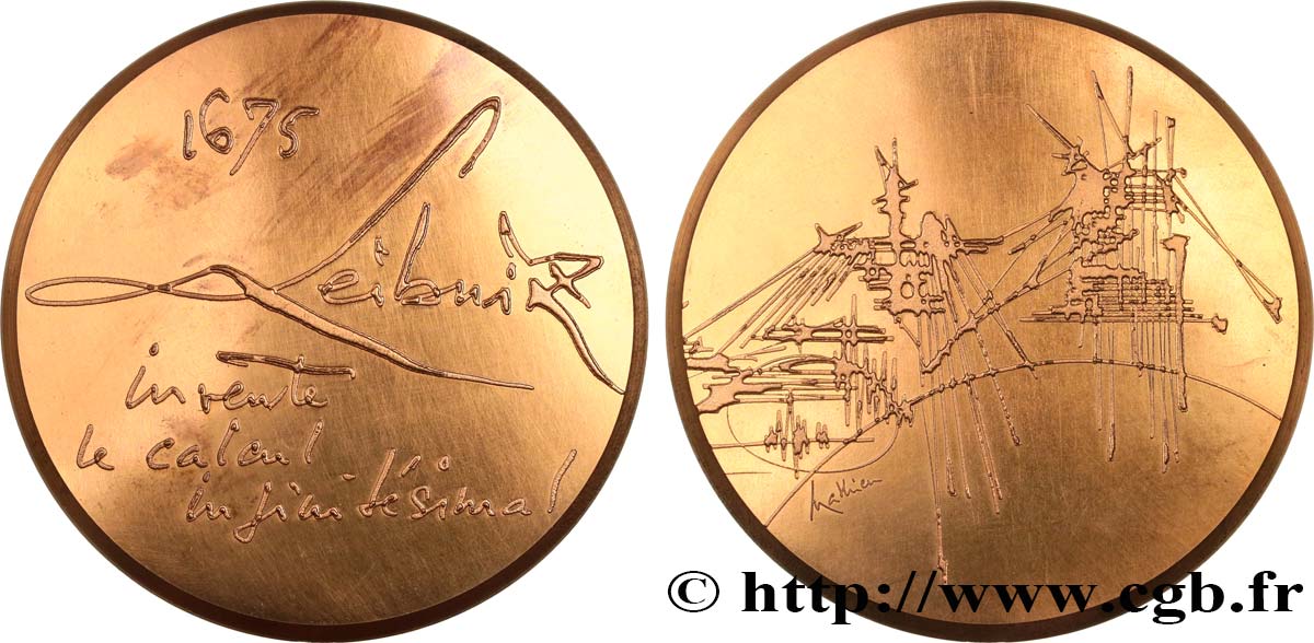SCIENCES & SCIENTIFIQUES Médaille, Gottfried Wilhelm Leibniz TTB+