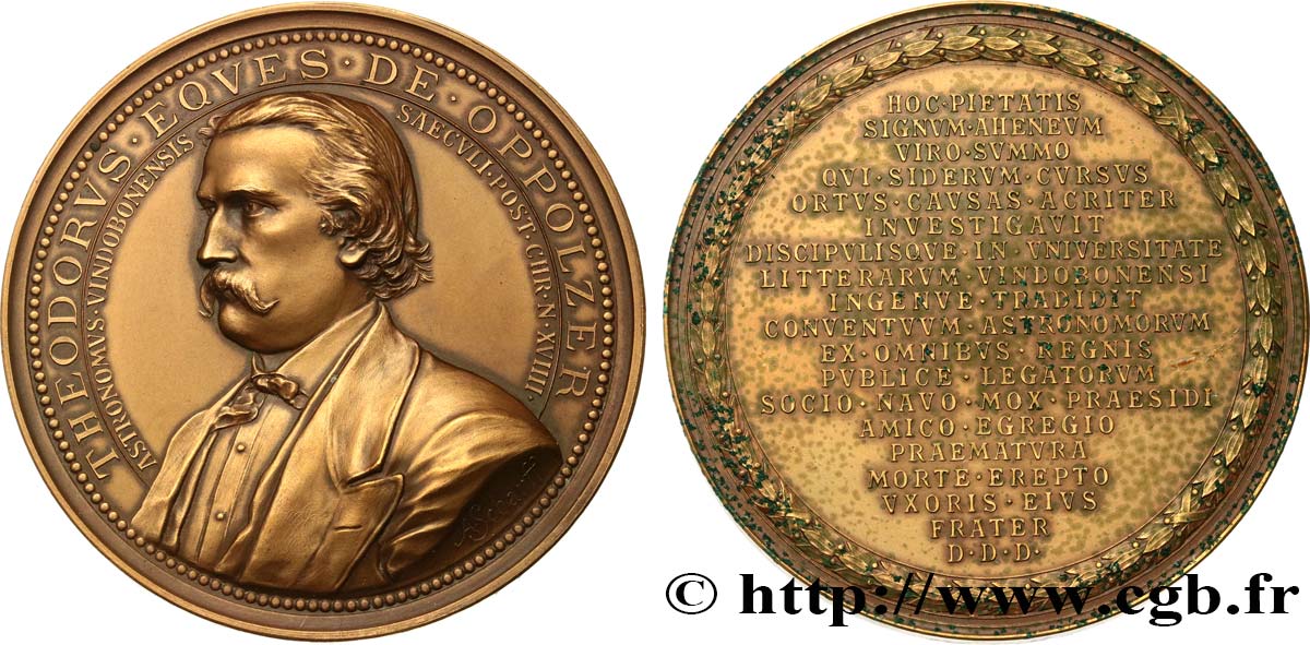 SCIENCES & SCIENTIFIQUES Médaille, Théodore von Oppolzer SUP/TTB+