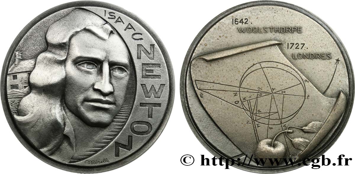 SCIENCES & SCIENTIFIQUES Médaille, Isaac Newton AU