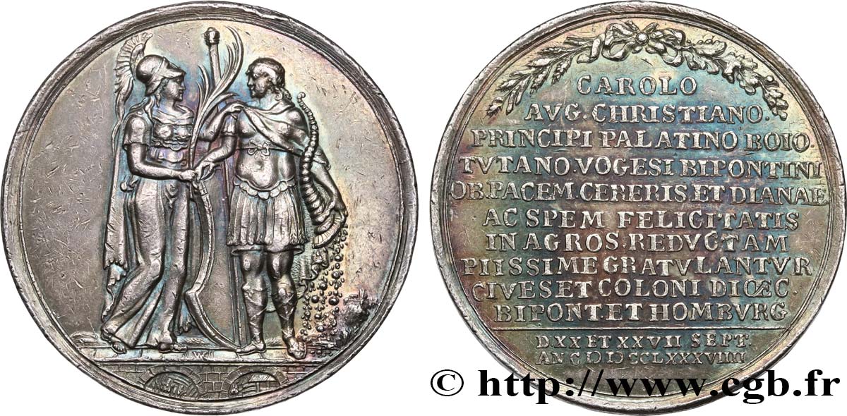 GERMANY - PALATINATE-ZWEIBRÜCKEN Médaille, Sur la fin des dommages causés par le jeu XF