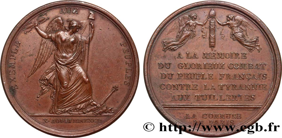 CONVENZIONE NAZIONALE Médaille en mémoire du combat des Tuileries du 10 août q.SPL