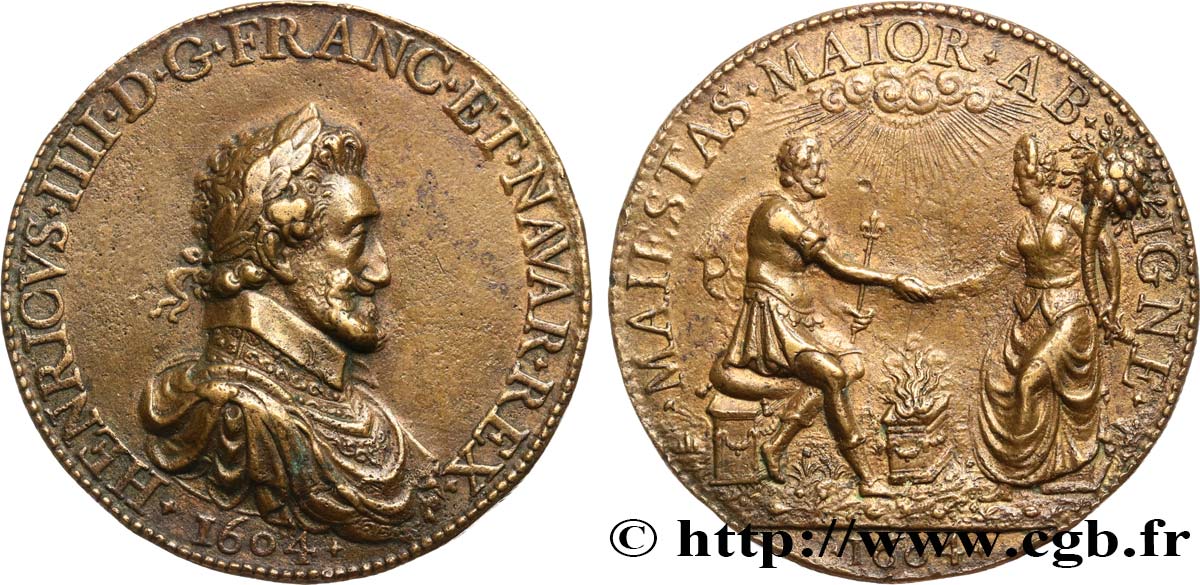 HENRY IV Médaille, Henri IV et Marie de Médicis, fonte postérieure SS